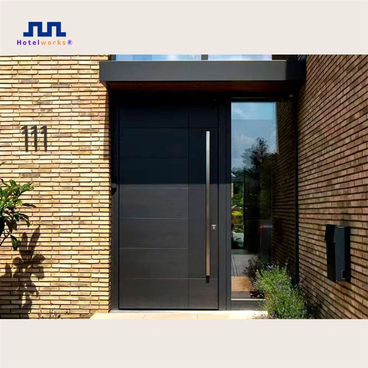 white front door with glass